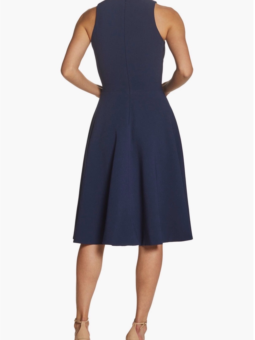 Dress the Population Navy Blue V-Neck Sleeveless Dress, Medium - Picture 2 of 9
